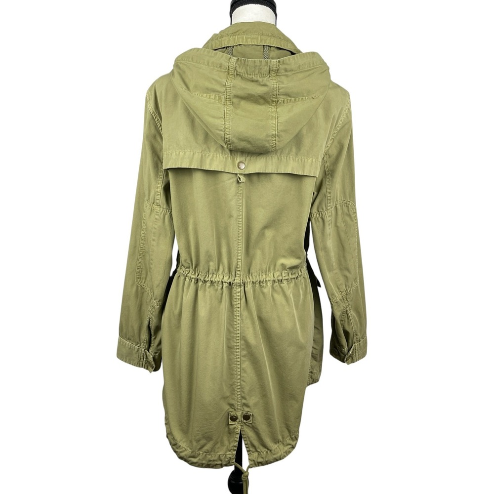 J.Crew Women's Utility Jacket Large Olive Green Military Hooded Full Zip Cotton - Picture 4 of 14